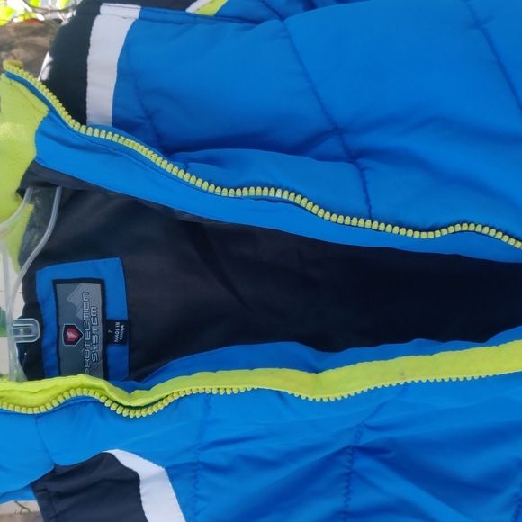Kids Blue and Black Puffer Jacket - Picture 4 of 9